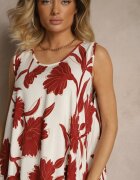 cflo Rochie Bordó fără mâneci din țesătură de viscoză cu flori Orrivia