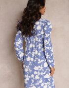 cflo Rochie cămașă Albastră cu flori Ommofie