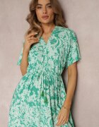 cflo Rochie Cloș Verde Mentă Florală cu volan Humina