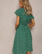 cflo Rochie de vară Verde tip plic legată în talie din vâscoză Meridase