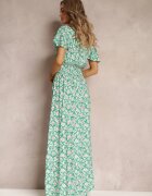 cflo Rochie Evazată Verde din viscoză și cu imprimeu la modă Vildei