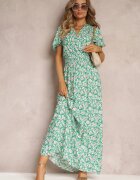cflo Rochie Evazată Verde din viscoză și cu imprimeu la modă Vildei