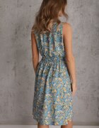 cflo Rochie Florală Albastră deschis Midi din Viscoză Fără Mâneci cu Elastic în Talie Sarunna