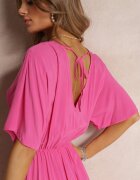 cflo Rochie Fucsia Din viscoză Maxi Cu șnur Cu ciucuri și elastic În talie Tresis
