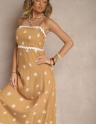 cflo Rochie Maro din Viscoză Decorată cu Model Geométric Lunessa