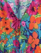 cflo Rochie mini Fucsia din viscoză cu volan Linne