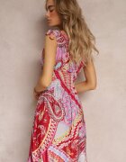 cflo Rochie Mini Roșie cu Elastice Subțiri în Talie și cu elastic la umeri Kixele