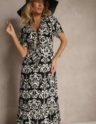 cflo Rochie Neagră din viscoză cu model abstract Tuledia