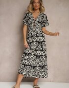 cflo Rochie Neagră din viscoză cu model abstract Tuledia