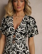 cflo Rochie Neagră din viscoză cu model abstract Tuledia