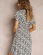 cflo Rochie Plic Mini Gri cu elastic în talie din viscoză Samata