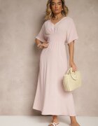 cflo Rochie roz deschis cu croială evazată cu elastic în talie Iffine