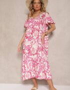 cflo Rochie Roz din viscoză croi boxy cu imprimeu floral Ranisla