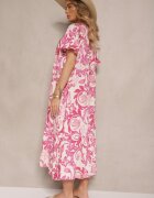 cflo Rochie Roz din viscoză croi boxy cu imprimeu floral Ranisla
