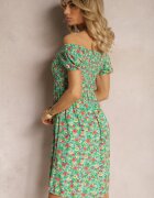 cflo Rochie spaniolă din viscoză verde deschis cu imprimeu floral Pialara