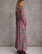 cflo Rochie tip cămașă Verde-Fuchsia Maxi cu cordon textil cu imprimeu abstract Lirans