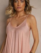 cflo Rochie Vâscoză Roz Evazată Decorată cu Zirconii Tosnaria
