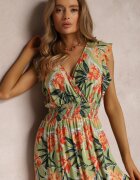 cflo Rochie Verde din Viscoză Biran