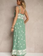 cflo Rochie Verde din Viscoză Decorată cu Motiv Geometric Lunessa