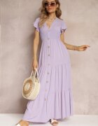 cflo Rochie Violet din Viscoză Lobsy