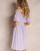cflo Rochie Violetă Spaniolă Mini din Vâscoză Folna