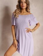 cflo Rochie Violetă Spaniolă Mini din Vâscoză Folna