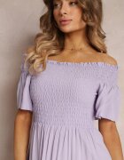 cflo Rochie Violetă Spaniolă Mini din Vâscoză Folna