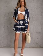 cflo Set Bleumarin cu Model Rustic cu Pantaloni Scurți și Cămașă Tosnea