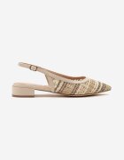 chiara foscari Sandale Bej Croșetate Slingback Odirissea