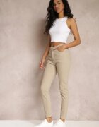 christy Pantaloni Bej Simple Croială Slim Madysen