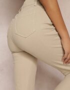 christy Pantaloni Bej Simple Croială Slim Madysen