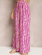christy Pantaloni violet cu croială largă cu model abstract și bandă elastică în talie Sarieta