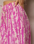 christy Pantaloni violet cu croială largă cu model abstract și bandă elastică în talie Sarieta