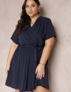 christy Rochie Bleumarin cu elastic în talie și decolteu petrecut Azrah