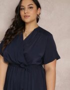 christy Rochie Bleumarin cu elastic în talie și decolteu petrecut Azrah