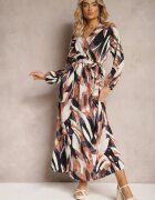 christy Rochie Cloș Maxi Maro-Verde cu elastic în talie Montaga