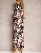 christy Rochie Cloș Maxi Maro-Verde cu elastic în talie Montaga