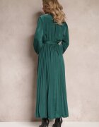 christy Rochie Maxi Verde cu tiv plisat și decolteu petrecut Basila