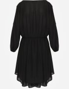 christy Rochie mini neagră cu elastic în talie și inserții din dantelă Kelia