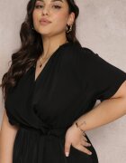 christy Rochie Neagră cu elastic în talie și decolteu petrecut Azrah