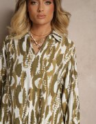 christy Set Verde cu Vâscoză Bluză cu croială tip cămașă și Pantaloni Larghi Sariliana