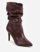 ciaodeo Botine cu toc stiletto tip Slouchy Desirlotte Bordo cu roșu