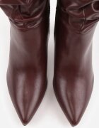 ciaodeo Botine cu toc stiletto tip Slouchy Desirlotte Bordo cu roșu