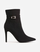 ciaodeo Botine elegante pe toc subțire decorate cu o cataramă cu strasuri Onestia Negre