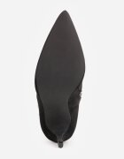 ciaodeo Botine elegante pe toc subțire decorate cu o cataramă cu strasuri Onestia Negre