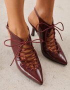 ciaodeo Pantofi cu toc slingback cu tip cravată Angellta Bordo cu roșu