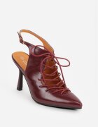 ciaodeo Pantofi cu toc slingback cu tip cravată Angellta Bordo cu roșu
