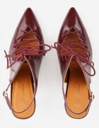 ciaodeo Pantofi cu toc slingback cu tip cravată Angellta Bordo cu roșu
