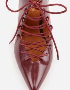ciaodeo Pantofi cu toc slingback cu tip cravată Angellta Bordo cu roșu