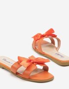 ciaodeo Papuci Portocalii Decorați cu fundă și decupaje Nilirelle